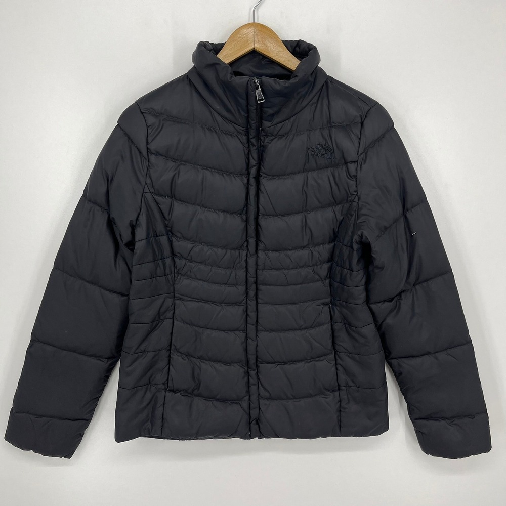 The North Face Womens Black 550 Goose Down Puffer Jacket Full Zip Quilted Coat S